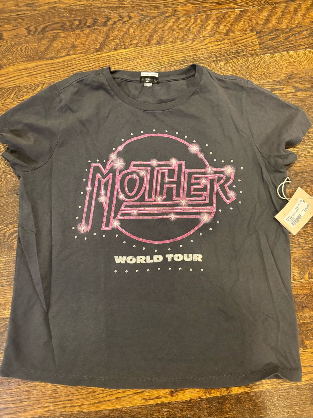 Mother Graphic Tee - Black with Pink Logo